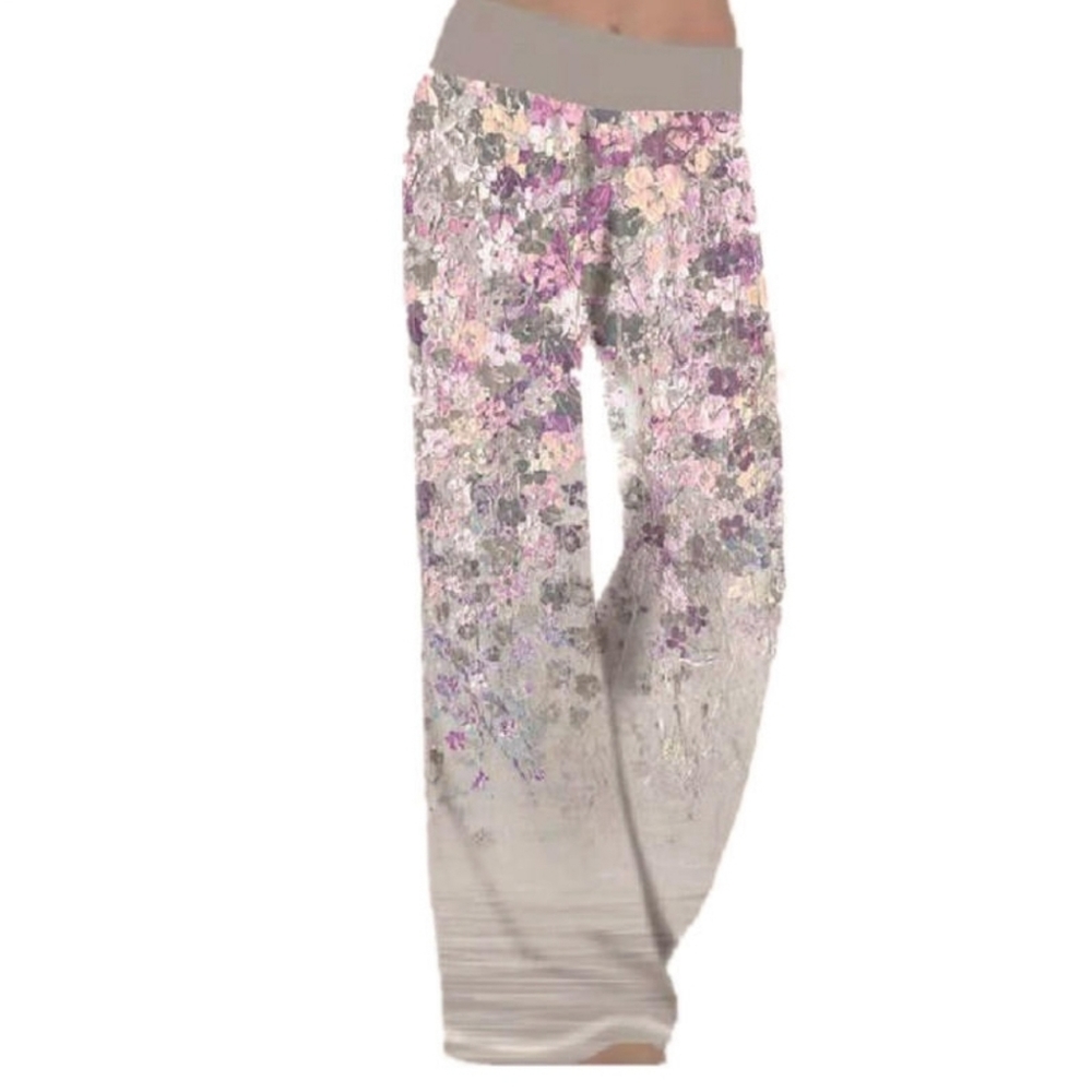 JOGGERS MEENA CUTIES YOGA WIDE LEG GREY FLORAL